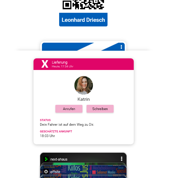 Customer view with real-time delivery tracking